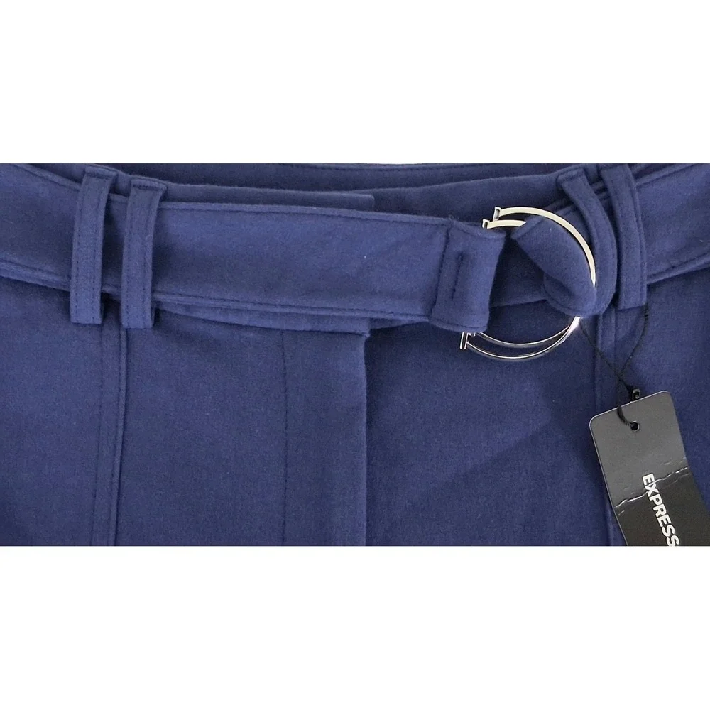 Express Women's Wide Leg Cargo Pants in Navy Blue